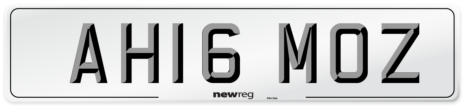 AH16 MOZ Number Plate from New Reg